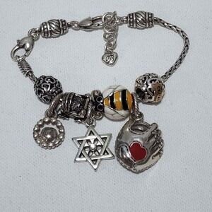 Brighton bumblebee, friends, mother, baby carriage, star of David charm bracelet